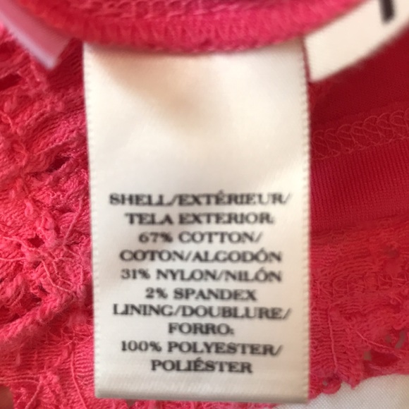 AnnTaylor petite pink lined stretch lace top - Picture 7 of 7